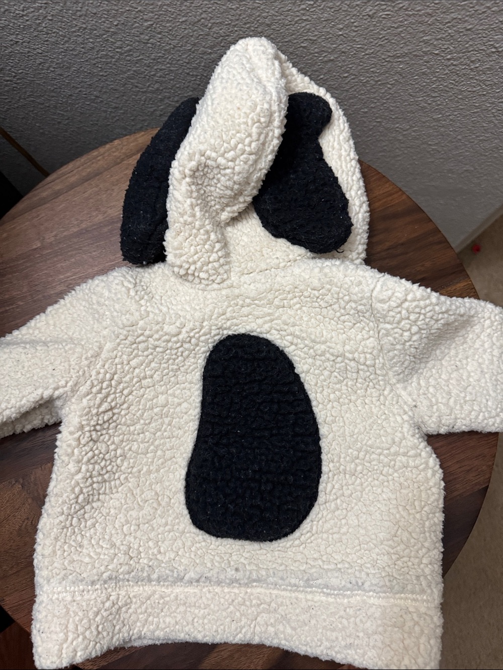 Peanuts Cream Sherpa Hoodie with Gray Lining